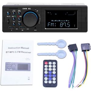 AUTORADIO Autoradio stéréo Bluetooth, lecteur multimédia numérique, radio FM, avec 2 ports USB, charge rapide, SD-AUX-MP3, prend en A276