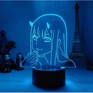 OBJETS LUMINEUX DÉCO  Anime Lampe 3D Zero Two Figure Veilleuse Pour Chambre D'Enfant Fille Décor Manga Cadeau Veilleuse Darling In The Franxx, Tél[h2093]