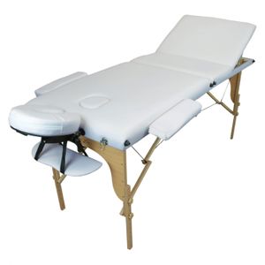 Tectake Table De Massage Pliante Bois 3 Zones Cadre En Aluminium