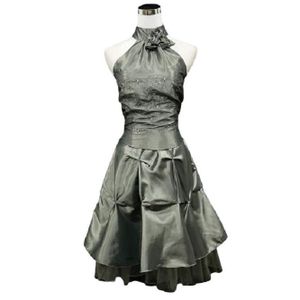 Robe De Cocktail Grise Ete Soiree Ceremonie Mariage Chic