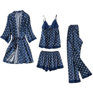 PYJAMA Femmes Satin Soie Pyjamas Cardigan Chemise De Nuit Peignoir Robes Sous-Vêtements Vêtements De Nuit