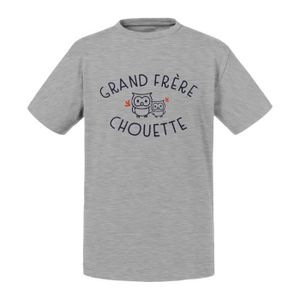 T-SHIRT T-shirt Enfant Gris Grand Frère Chouette Famille M