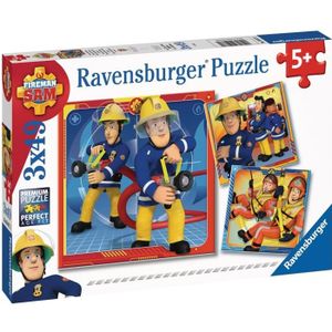 PUZZLE Puzzles Sam le Pompier - Ravensburger - Lot de 3 puzzles enfant de 49 pièces chacun avec posters - Dès 5 ans