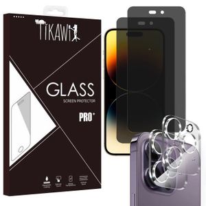 Casecentive Vitre de protection en verre trempé 3D - Anti-Espion - iPhone  14 Pro Max