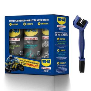 LUBRIFIANT MOTEUR WD-40 - Kit Spray Entretien Moto - Nettoyant & Lub