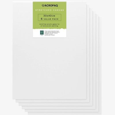 Toile Pour Peinture Acrylique Set De 28 Toiles à Peindre – Multi Formats ( 13x18, 20x25, 24x30, 30x40 Cm) – Coton 280 GSM – Enduite Sans Acide – Pour Acrylique, Huile, Gouache
