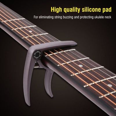 Fydun Capodastre de guitare Guitare acoustique Capo solide en bois de  silice Gel pince ergonomie avec 2 pics pour violon ukulélé - Cdiscount  Instruments de musique