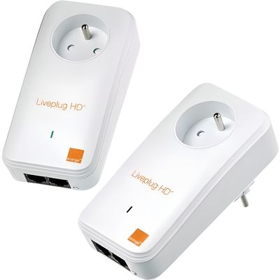 Lot 2 Prise Adaptateurs CPL Orange Liveplug HD+ Duo 500 Mbits/s Double  Ethernet