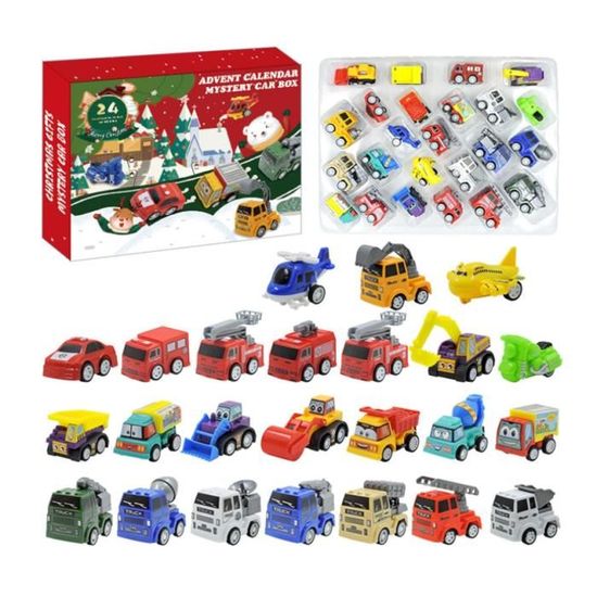 Calendrier De L'Avent 2025 Voitures - 24 Petites Voitures Jouets Pour Enfants 3-6 Ans, Compte à Rebours Noël