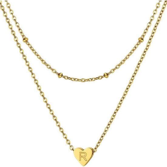Collier Personnalisable Initiale A-Z En Acier Inoxydable - Chaîne Maille Barre, Pendentif Lettre - Moderne, Neuf