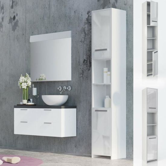 Meuble Haut De Salle De Bain Kiko Armoire De Toilette Blanc