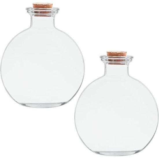 Lot 10 Tubes à Essai Verre Borosilicate 60ml - Avec Bouchons Liège Pour Laboratoire Ou Déco