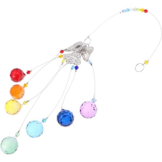 Attrape-Soleil Cristal Arbre De Vie - Pendentif Prisme 50cm - Arc-en-Ciel Fenêtre, Jardin, Déco Feng Shui