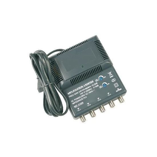 AMPLIFICATEUR TNT BLINDE 4 SORTIES ampli d'intérieur antenne tv 220V -  repeteur de signal, avis et prix pas cher - Cdiscount