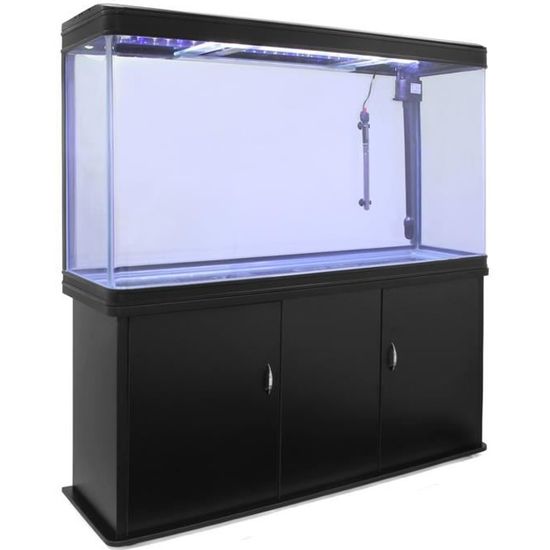 MonsterShop – Aquarium à bords Noir de 300 Litres, Meuble de Support NOIR, 143,5cm(h) x 120,5cm(l) x 39cm(p)
