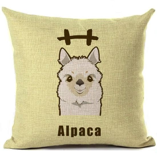 Cute llama alpaga coussin En lin-Feel Tissu 17x17/" Carré Original style Vintage