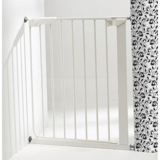 Barrière d'Escaliers - BABYDAN - Slim Fit - Métal - Blanc - Fixation par pression