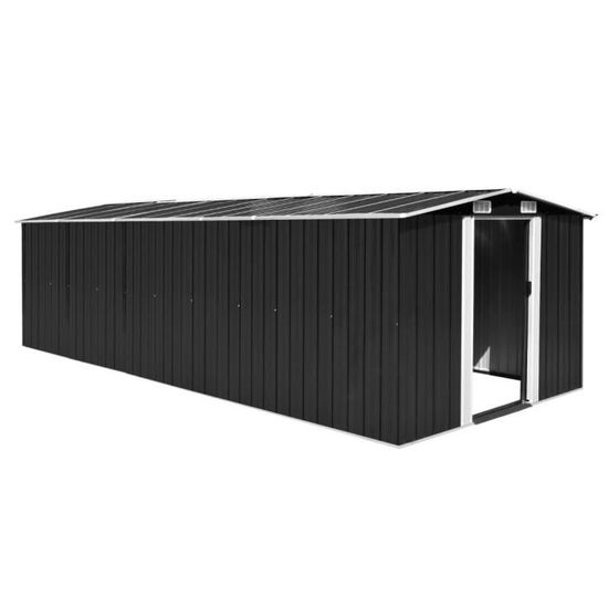 WIFESE Abri De Jardin Vert 192x274x223 Cm Acier Galvanisé Remise à Outils Métal Cabane De Jardin Exterieur Avec Orifice De Ventilation Hangar De Rangement Pots Maison De Stockage Bêches