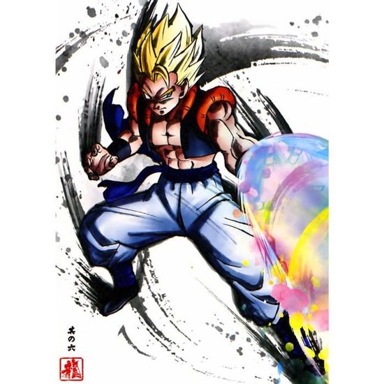 Poster Affiche Gotenks Attaque Ki Dragon Ball Z Fusion Sangoha Trunkss(30x42cmB)