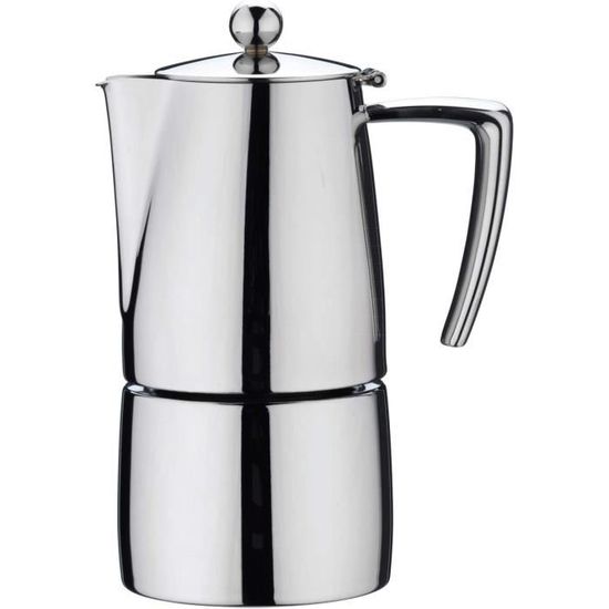 Café Stål Grandeur Deluxe Tea Pot - 35oz (1L) Double Walled 18/10 Stainless Steel, Mirror Polished, Soft Touch Handle, Perfect Pour Spout