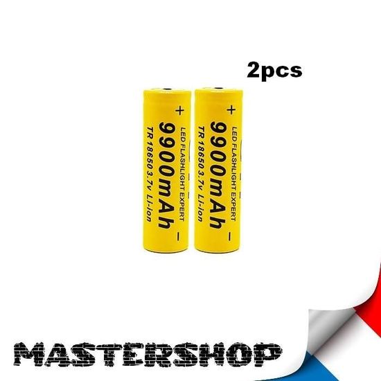 6 Batterie Ricaricabili 3.7V 9900mAh – Ad Alta Capacità Per Torce LED, Telecomandi E Auto Radiocomandate