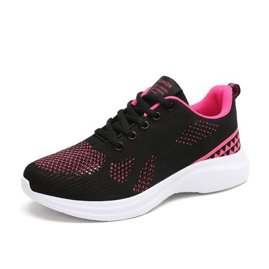 STQ Basket Femme Chaussures De Marche Mode Et Sport Femmes Respirant Lacet Confortable Enfiler Legere Running Tennis Gym Jogging Slip On Basquette Fitness Travail Outdoor Sneakers Rose Pâle EU 40