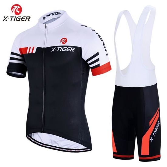 Maillot De Cyclisme Homme Manches Courtes - Respirant, 3 Poches Arrière, Tissu Réfléchissant VTT