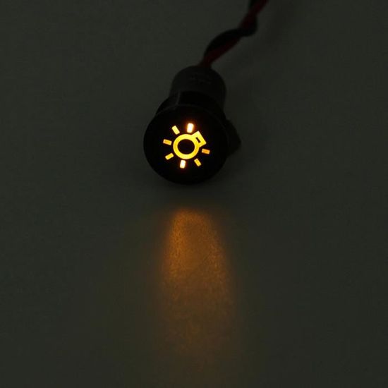 Led Ampoules Ampoule Jaune 6v 12v 24v 36v Precable 12mm Tableau