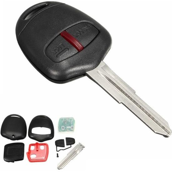 Clé Électronique Vierge à Programmer Compatible Mitsubishi Outlander PHEV - Boitier 3 Boutons 434MHz - PCF7952A HITAG2 (Sans Logo)