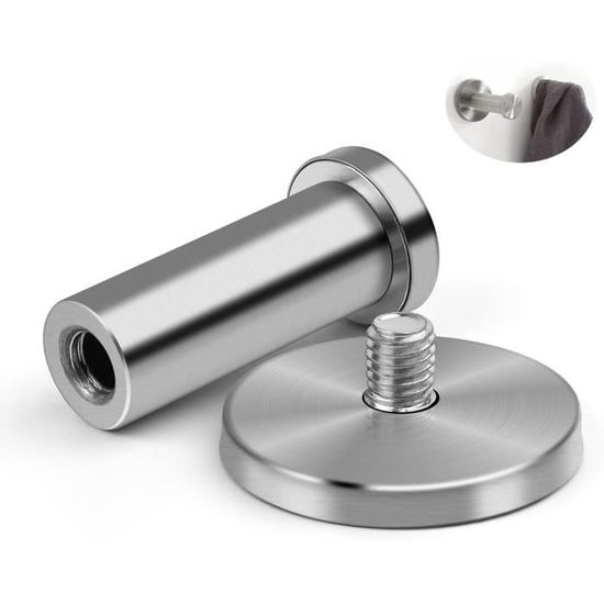 6 Pièces Rond Patère Murale 36mm Crochet Porte Manteau, Crochets Muraux En Acier INOX Accroche Serviette Salle De Bain Patere Noire, Patères Murales Rondes Crochet Porte Serviette Pour La Maison