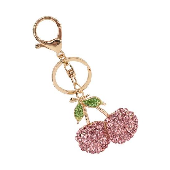 Porte-clés Cerise Et Boule 8 Noire Style Y2K - Alliage Zinc Et Résine, 10 Cm | Accessoire Billard, Cadeau Fan De Sport