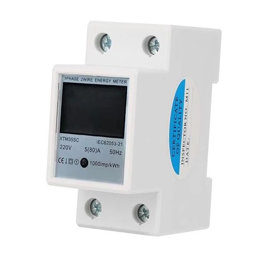 Compteur D'énergie électrique Monophasé DDS6619 - Multifonction Numérique - Jusqu'à 80A - Réinitialisable