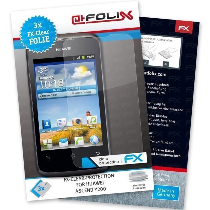 atFoliX FX-Clear, Huawei Ascend Y200, Huawei, Huawei Ascend Y200, Résistant aux rayures, Transparent