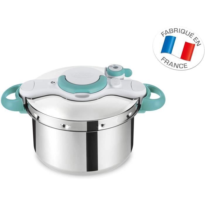 Seb P4624816 ClipsoMinut' Easy Autocuiseur Inox Tous feux dont induction et Livres 100 recettes Acier Inoxydable Bleu 7,5 L