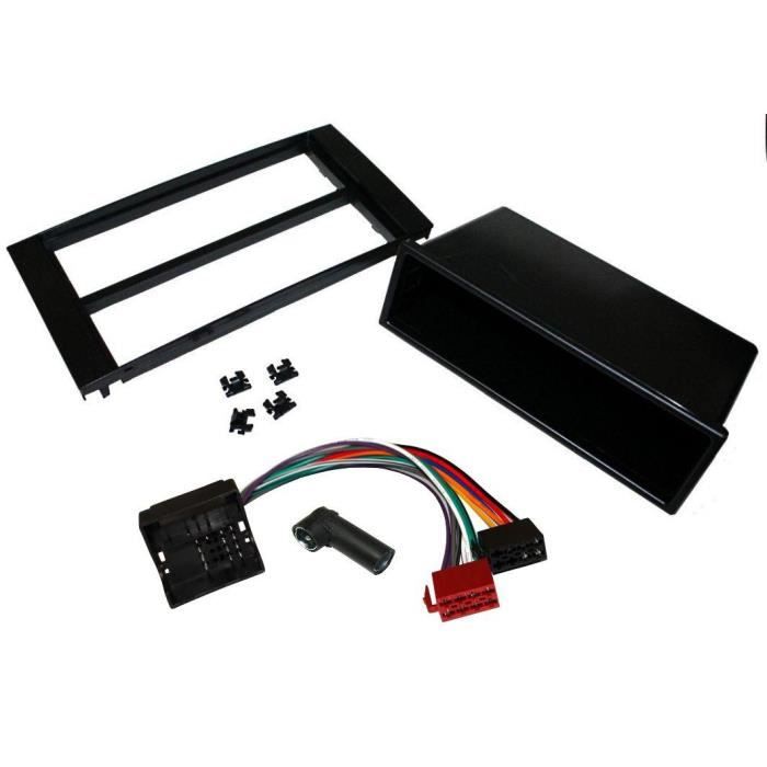 Kit Adaptateur Autoradio 1DIN noir Ford Focus/ C-Max/ Galaxy/ Kuga/ Mondeo/ S-Max ap07 + ISO + FM avec vide-poche
