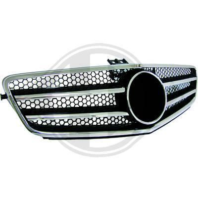 1672440 , Grille de calandre chrome - noir Sport optik pour MERCEDES Classe C de type W204 de 2007 a 2011.