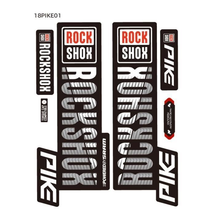 2018 PIKE ROCK SHOX vtt fourche autocollant pour VTT Rockshox vélo avant fourche décalque - Modèle: white grey - UOZXCTZA03059
