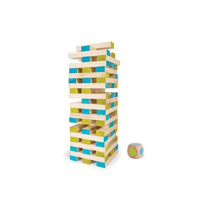 Tour maudite geante en bois 1 metre (60 blocs + 1 de) - Jeu de soci?t? XXL