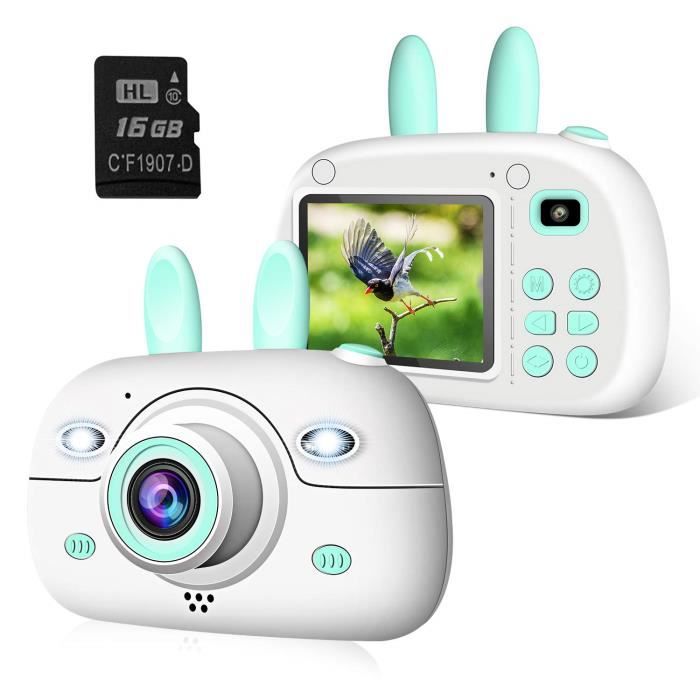 Appareil Photo Enfant Numérique Caméra pour Enfant, 2.4 Pouces Appareil Photo Numérique 8 Mpixels avec 16G SD Carte, Bleu