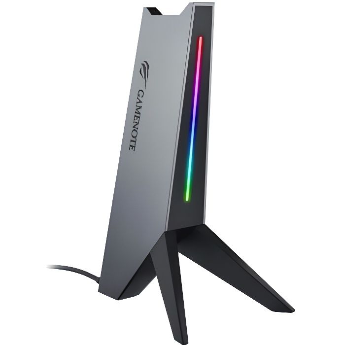 Gamenote Support Casque, Porte Casque RGB avec ports AUX 3,5 mm et Hub USB 2 Ports, Support Casque Gamer Son surround 7.1(TH644U)