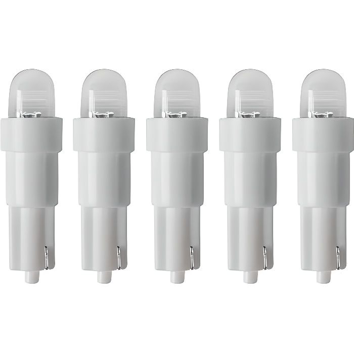 5 Ampoules T5 Led Tableau de bord Blanc