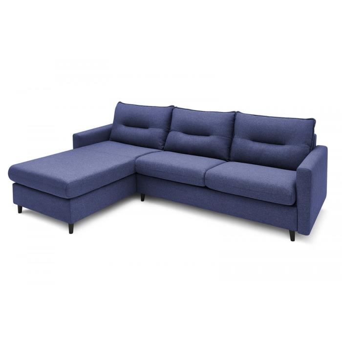 Canapé d'angle convertible SINKI Bleu Marine Angle gauche