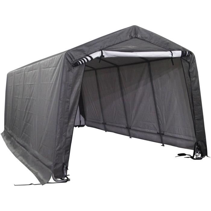 Abri de jardin toile -Arizona- - 18.60 m² - 3.05 x 6.10 x 2.40 m - Gris