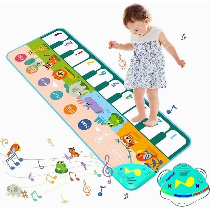 KENLUMO Tapis Musical Bébé, Tapis de Danse Enfant, 8 Sons d’Animaux Tapis de Jeu Musique Piano pour Enfant