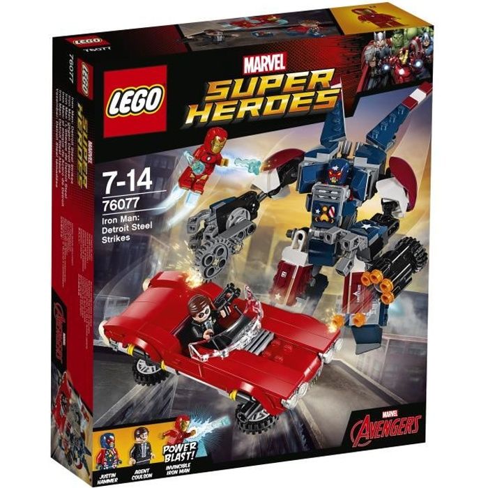 LEGO® Marvel Super Heroes 76077 Iron-Man : l'Attaque de Detroit Steel - Jeu de construction
