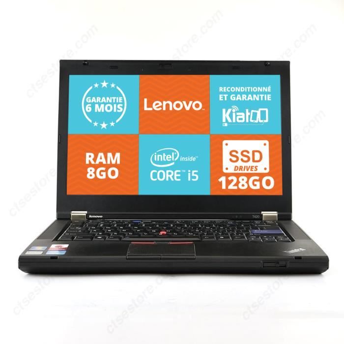 PC PORTABLE LENOVO THINKPAD T420 DISQUE DUR SSD CORE I5 8GO RAM 128 GO DISQUE DUR SSD DRIVES WEBCAM WINDOWS 7