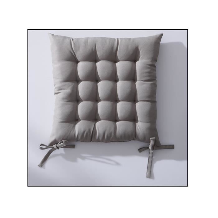Galette de chaise 40x40 cm matelassé mastic