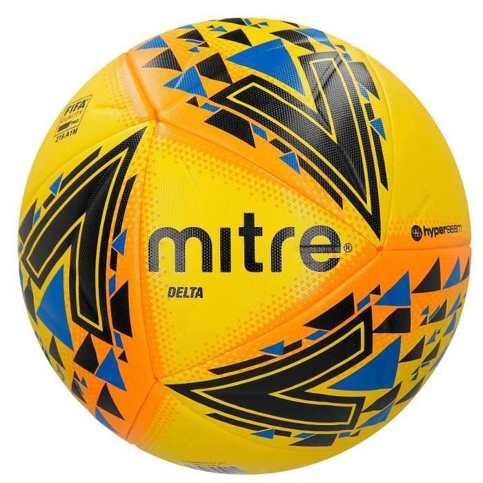Mitre Delta Ballon de football de football de match de qualité FIFA jaune / noir / bleu