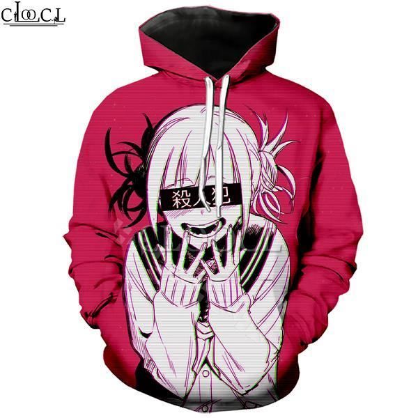 Sweatshirt Homme COSPLAY,Sweat à capuche Anime fille Toga Himiko My Hero Academia, impression 3D, à manches longues, pulls à capuc