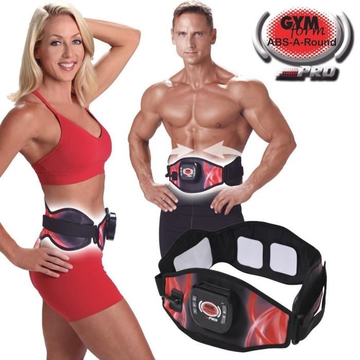 Gymform - abs-a-round Pro Ceinture Electrostimulation pour abdominaux Fitness Taille S-M